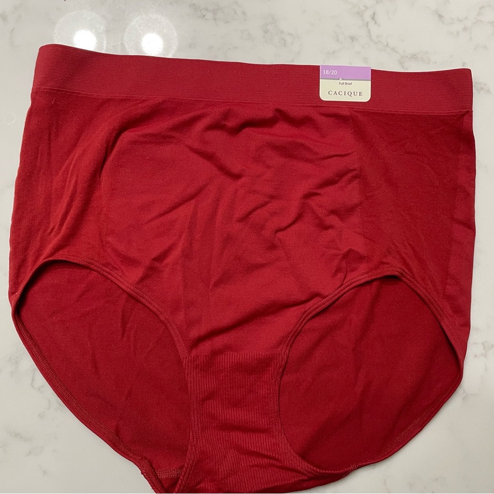 NWT Cacique 18/20 Full brief panties in deep red